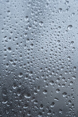 Water drops. Rain on the clear glass window. 