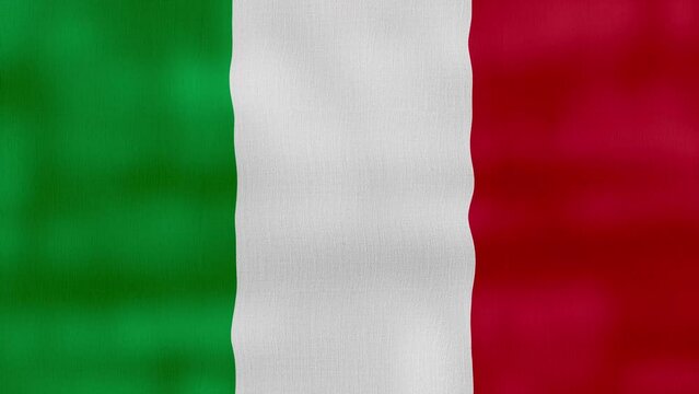  Italy flag waving cloth Perfect Looping, Full screen animation 4K Resolution.