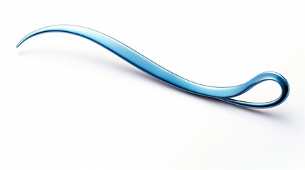 a blue hairpin, showcasing its elegant curves and vibrant hue, perfectly isolated on a spotless white background.