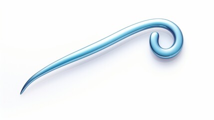 a blue hairpin, showcasing its elegant curves and vibrant hue, perfectly isolated on a spotless white background.