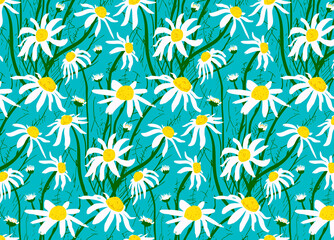 colorful background multiple daisy pattern