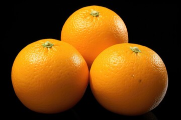 Three oranges stacked on top of each other. Perfect for food and nutrition-related projects