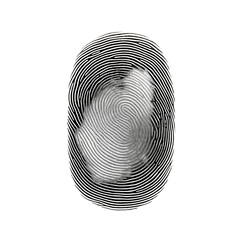 a fingerprint, transparent background, isolated image, generative AI