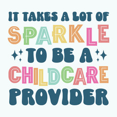 Childcare retro sublimation design illustration