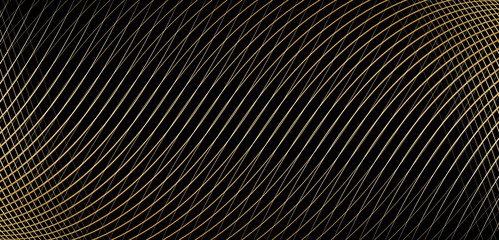 黒の背景にキラキラと輝く金の曲線ラインのデザインテクスチャ