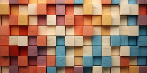 A close up view of a bunch of wooden blocks. Versatile image for various uses