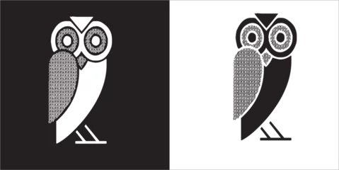 Gordijnen Illustration vector graphics of owl icon © Susiati