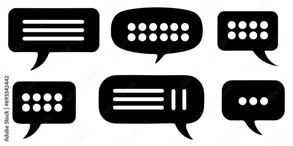 Wall mural set of speech bubbles. callout shapes. vector
