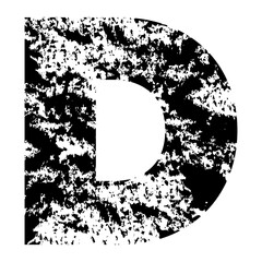 Black grunge font letter D