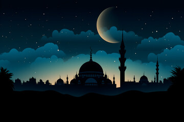 ramadan Kareem, Ramadan crescent moon, Eid Mubarak Islamic festival social media banner and Eid Mubarak Post Template, islam