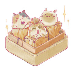 Luna New Year Lovely Cat With Dimsum