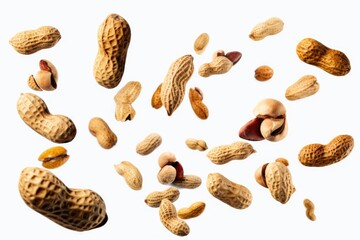 Peanuts flying in the air, suitable for various uses