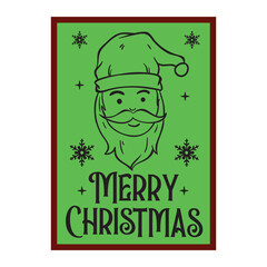 Merry Christmas Card Illustration Santa for Cut, Oh holly night
