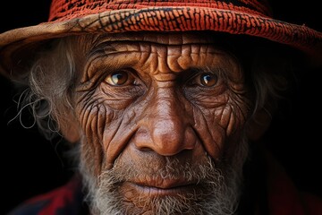 Wisdom in Wrinkles: Close-Up Portrait of a Wise Elder Man
