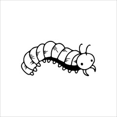 vector illustration of caterpillar outline