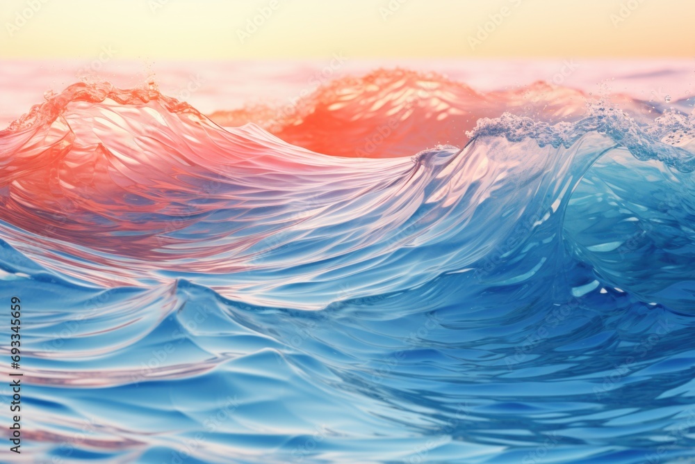 Poster a stunning painting capturing the beauty of a wave in the ocean. perfect for adding a touch of natur