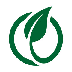 Circle Leaf Vector Logo Design Template
