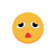 Distressed emoticon. Cartoon emoji. Flat vector illustration.