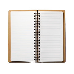Notebook Open for Notes - Organization and Study. Isolated on a Transparent Background. Cutout PNG.