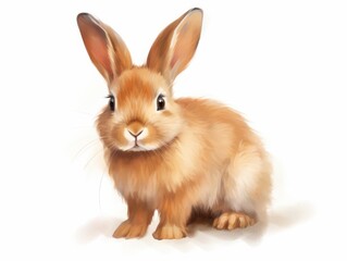 Rabbit isolated on white background. illustration. Eps 10. Generative AI