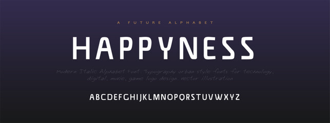 Modern abstract digital alphabet font. Minimal technology typography, Creative urban sport fashion futuristic font and with numbers. vector illustration