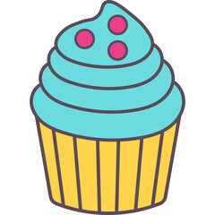 Flat Cupcake Illustration