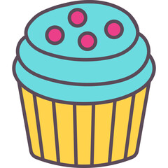 Flat Cupcake Illustration