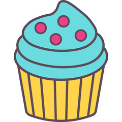 Flat Cupcake Illustration