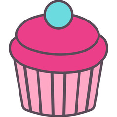 Flat Cupcake Illustration