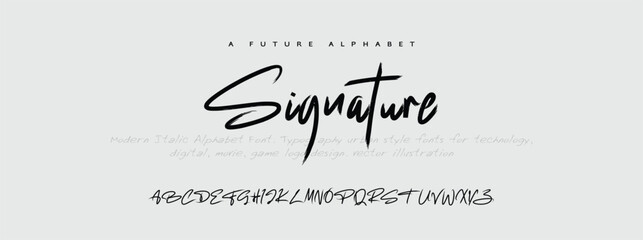 Signature Abstract modern urban alphabet fonts. Typography sport, technology, fashion, digital, future creative logo font. vector illustration