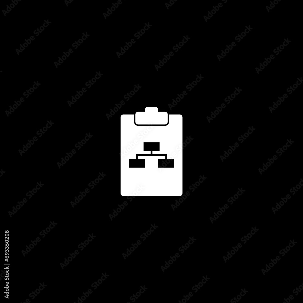 Poster workflow process icon isolated on dark background