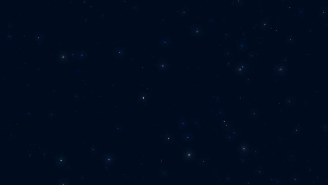 Stars in the sky, starry night dark blue background with starlight sparkles twinkling and blinking in universe space. Abstract animation with glowing stars or particles in 4K resolution.