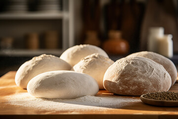 Fototapeta na wymiar The visual appeal of dough rise, texture and the fermentation process.