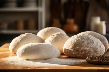 Fotobehang The visual appeal of dough rise, texture and the fermentation process. © Beastly
