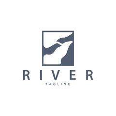 River Logo Vector River Bank Mountain Design Agriculture Symbol Illustration