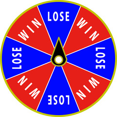 【英語版】ダーツでルーレットの当たりハズレを狙うくじのイラスト【ハズレ版】