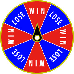 【英語版】ダーツでルーレットの当たりハズレを狙うくじのイラスト【あたり版】