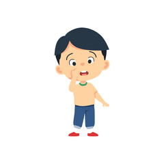 set of cute little child pose vector elements vector