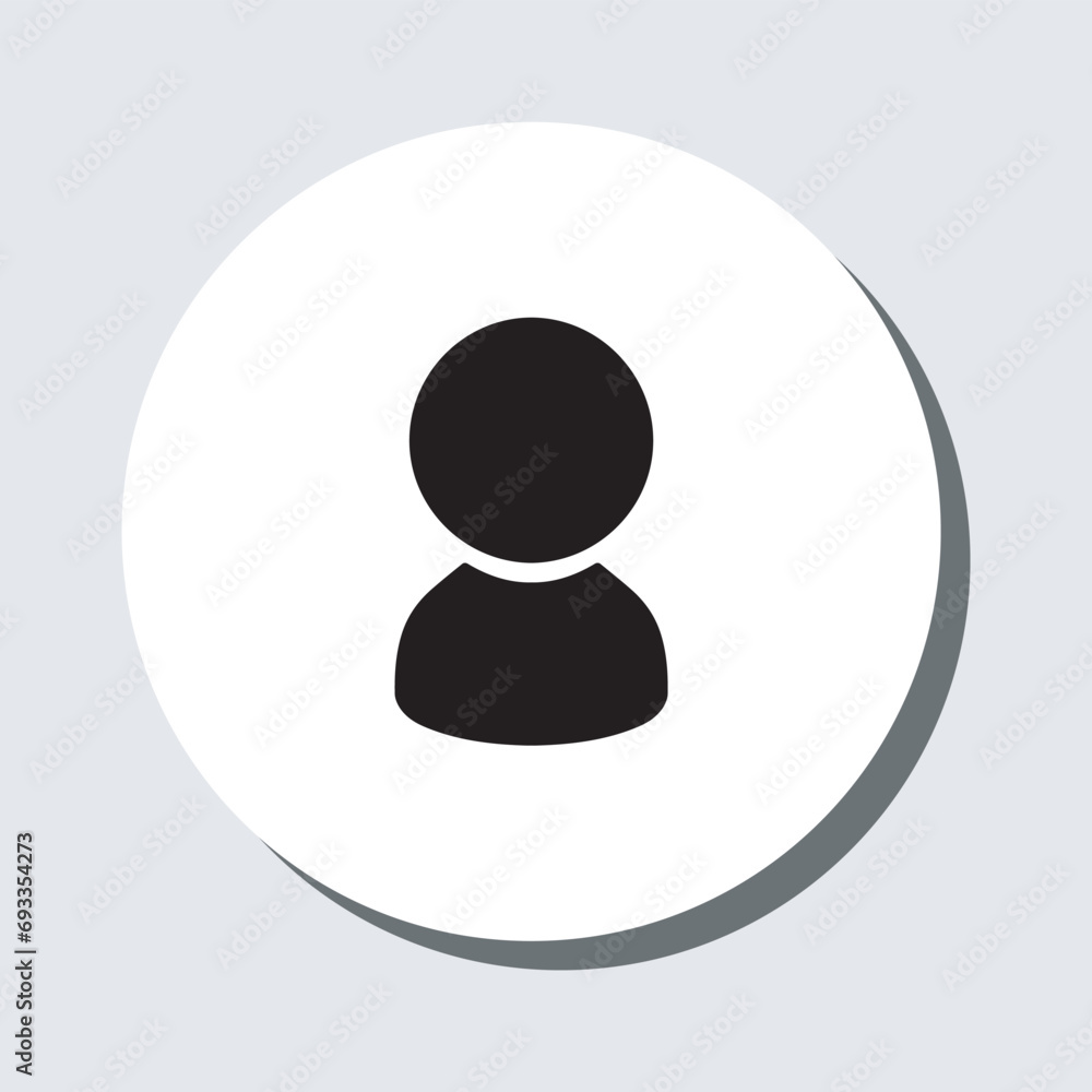 Poster User icon vector. Profile sign symbol in trendy flat style. Profile vector icon illustration in circle isolated on gray background