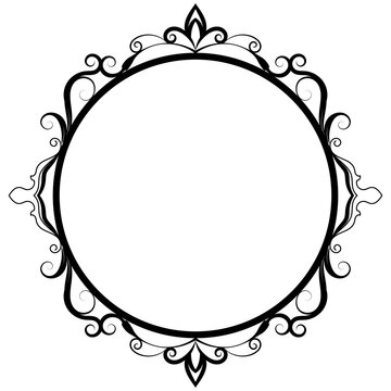 Circular vintage frame for wood carving, mirror making.