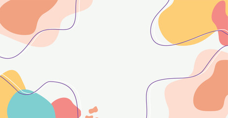 Modern trendy hand drawing various shapes and doodle objects abstract background.