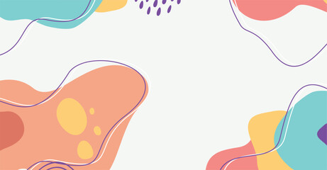 Modern trendy hand drawing various shapes and doodle objects abstract background.
