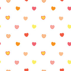 Seamless Pattern of Heart Design on White Background
