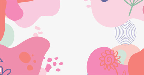 Modern trendy hand drawing various shapes and doodle objects abstract background.