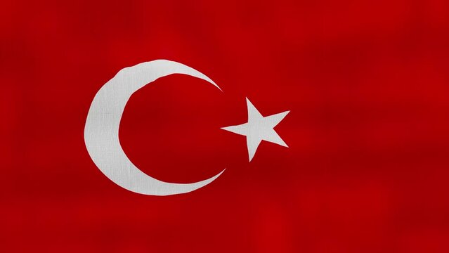 Turkey Flag waving cloth Perfect Looping, Full screen animation 4K Resolution.