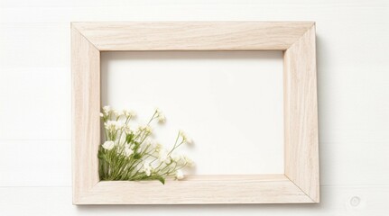 frame with grass and flowers