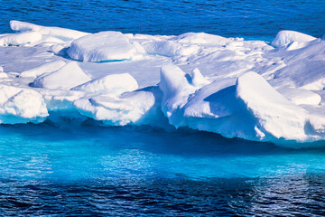 Floating ice floe in the arctic sea