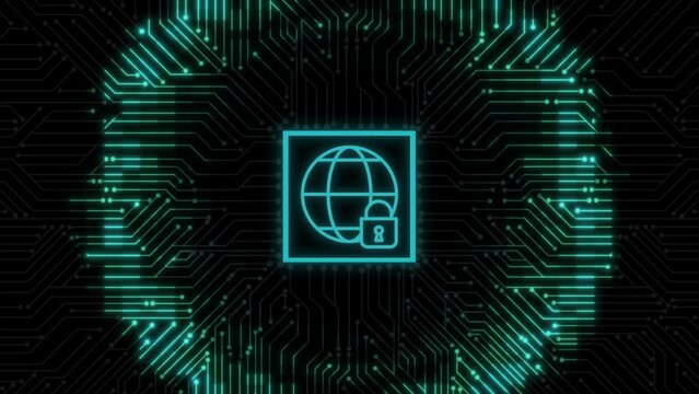 4k world security, green circuit board, technology