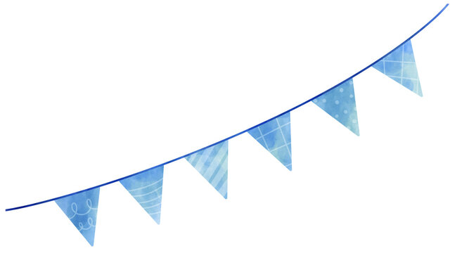 recommend clip art: flag bunting Watercolor illustration carnival garland birthday new year baby shower boy party decoration banner colorful boho style border frame