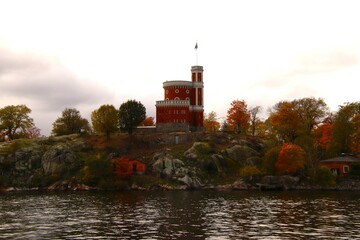 famous castle on a small island next to Stockholm